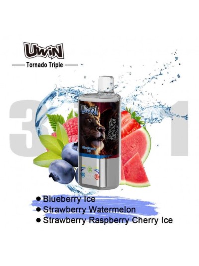 Strawberry Watermelon/Blueberry Ice/ Strawberry Raspberry Cherry Ice- Uwin Tornado Triple 60K 5%