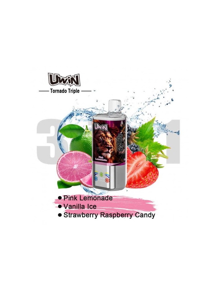 Pink Lemonade/Vanilla Ice/ Strawberry Raspberry Candy - Uwin Tornado Triple 60K 5%